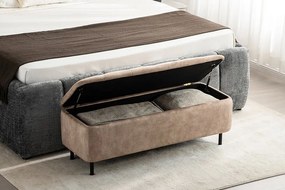 Bancheta cu spatiu de depozitare Catifea bej, EN VOGUE 120cm