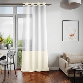 Perdea AmeliaHome Irvelette Eyelets, 140 x 270 cm, alb-bej