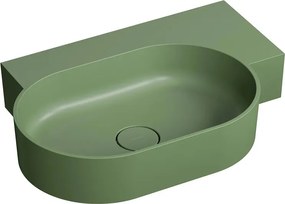 Lavoar suspendat Omnires Ovo M+ finisaj verde mat 64.5 cm dreapta