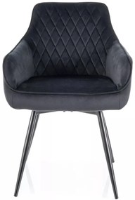 Scaun rotativ Marlo velvet negru/negru Blu19