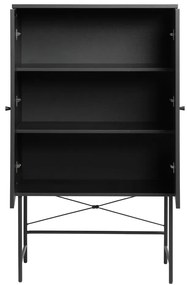 Dulap negru cu aspect de lemn de stejar 80x135 cm Pensacola – Unique Furniture