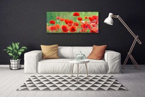Tablou pe panza canvas Maci Floral Rosu Negru