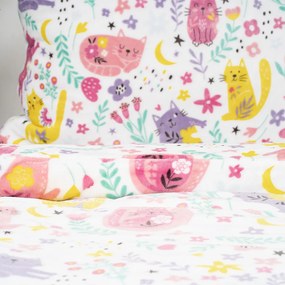 Lenjerie de pat din microflanel 4Home Playful Paws, 160 x 200 cm, 70 x 80 cm