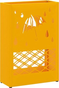 vidaXL Suport pentru umbrele galben muștar 28 x 12 x 41 cm Oțel