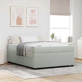 vidaXL Cadru de pat cu saltea Altele Gri deschis 140 x 200 cm Catifea