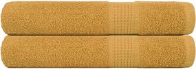 vidaXL Prosoape FROGN 2 buc., aurii, 100x200 cm, 360 g/m²