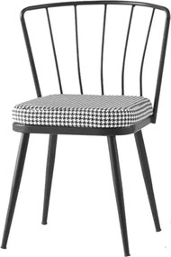 Scaun Fiona metal, balcon,terasa,bucatarie,birou,dining Homs, negru