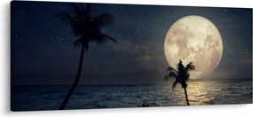 Tablou - Plaja cu lună plină (120x50 cm)