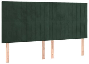 3116627 vidaXL Tăblii de pat, 4 buc, verde închis, 80x5x78/88 cm, catifea