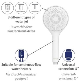 Set de duș alb din oțel inoxidabil 70 cm Watersaving – Wenko