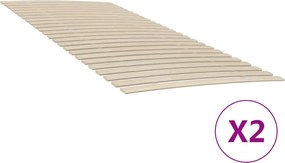 vidaXL Somieră de pat cu 48 de șipci, 2 buc., 90x200 cm