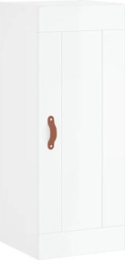 vidaXL Dulap de perete, alb extralucios, 34,5x34x90 cm, lemn prelucrat