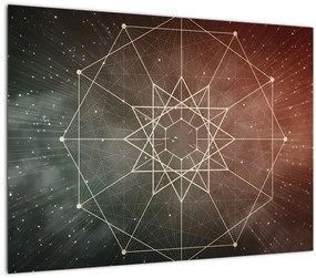 Tablou pe sticlă - Dodecagrama cosmică (70x50 cm)