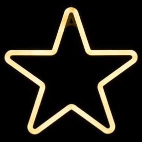 Lumini de Crăciun - stea de neon, 120 LED, alb cald