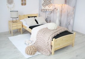 Expedo Pat înalt ANGEL + saltea sandwich MORAVIA + somieră GRATIS, 90 x 200 cm, nuc-lac