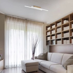 Lustra LED aplicata din metal si lemn Tamur