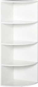 Homcom Dulap Colt cu 4 Rafturi, Design Compact, Alb, 39.5x39.5x120 cm | Aosom Romania