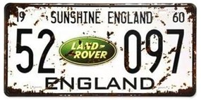 Placuta inmatriculare decorativa LAND ROVER, 30x15cm, Metal