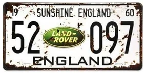 Placuta inmatriculare decorativa LAND ROVER, 30x15cm, Metal
