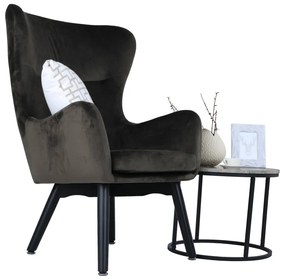 Fotoliu de design, catifea Velvet gri maroniu TAUPE, TENAL