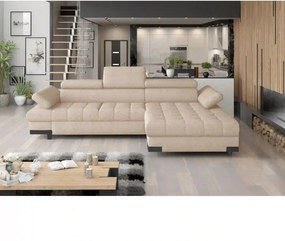 Coltar extensibil SELVA MINI, sezlong dreapta, stofa catifelata bej -