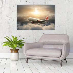 Tablou - Avion în nori (90x60 cm)