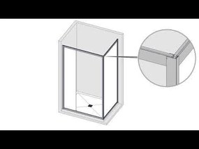 Cabina dus patrata cu usa glisanta rotativa KolpaSan Stellar DW 90x90 cm, negru mat
