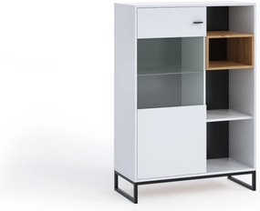 Vitrina Oliver WIT90 (Alb + Stejar artisan). 1051803