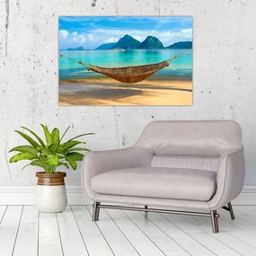 Tablou - Hamac pe plajă 3 (90x60 cm)
