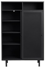 Dulap negru din metal cu ușă glisantă 90x140x40 cm Veep – Unique Furniture