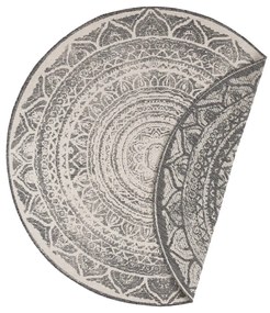 Covor adecvat pentru exterior NORTHRUGS Siruma, ø 200 cm, gri-crem