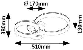 Plafonieră LED Rabalux 71385 AMILIA LED/24W/230V 3000/4000/6500K negru