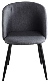 Set 2 scaune tapitate cu cadru din otel gri/negru