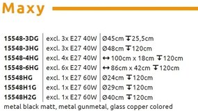 Lustra aplicata design modern MAXY 3L