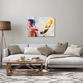 Tablou pe sticlă - Pești războinci (70x50 cm)