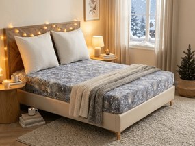 Cearsaf din microfibra SNOWFLAKE modrosede 180x200 cm