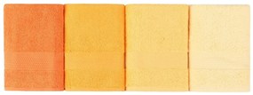 Set 4 Prosoape 801, Beverly Hills Polo Club, 50x90 cm, Bumbac, Galben