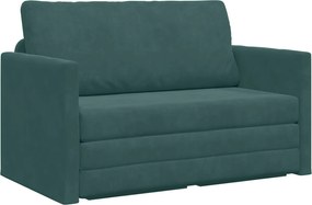 vidaXL Pat canapea 110cm Verde închis Catifea