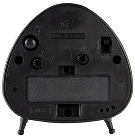 Ceas deșteptător cu aspect de lemn Karlsson Triangle, înălțime 8,6 cm, negru