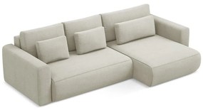 Colțar bej extensibil/cu spațiu de depozitare (cu colț pe partea dreaptă/cu șezlong) Kapua – Makamii