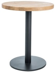 Masa de bucaterie Puro II, diametru 60 cm, stejar / negru