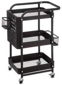 Cărucior de bucătărie metalic pe trei niveluri