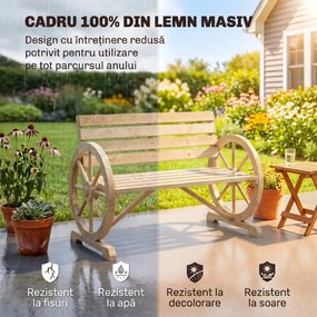 Outsunny Banca Country Fonta 127×60×85 cm – 2‑locuri cu Cotiere Rotative Neagra | Aosom Romania