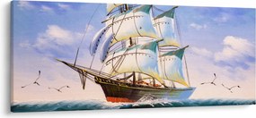 Tablou - Vapor pe valuri (120x50 cm)