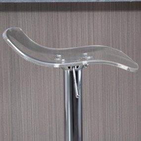 HOMCOM Scaune Bar 2 piese cu Înălțime Reglabilă, Șezut Rotativ și Suport pentru Picioare, 39x39x67-87 cm, Transparent | Aosom Romania