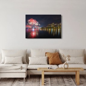 Tablou cu artificii in Singapur (90x60 cm)