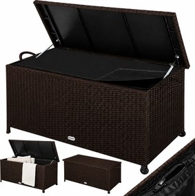 Ladă de depozitare din poliratan RICCO, 117 x 53 x 60cm, maro închis Casaria