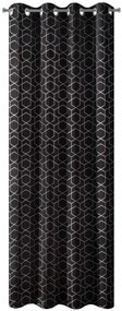 Perdele negre cu imprimeu geometric, potrivit pentru sufragerie Lungime: 250 cm