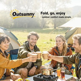 Outsunny Set Masă de Camping Pliabilă cu 2 Scaune, 180x74x74 cm, Alb | Aosom Romania