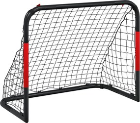 vidaXL Poartă de fotbal cu plasă, roșu și negru, 90x48x71 cm, oțel